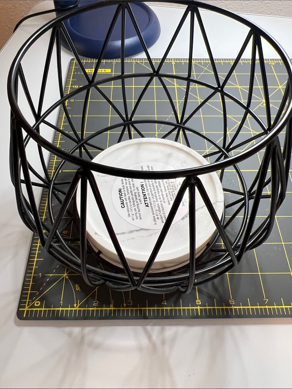 Bath & Body Works Geometric Black Wire Large Candle Holder